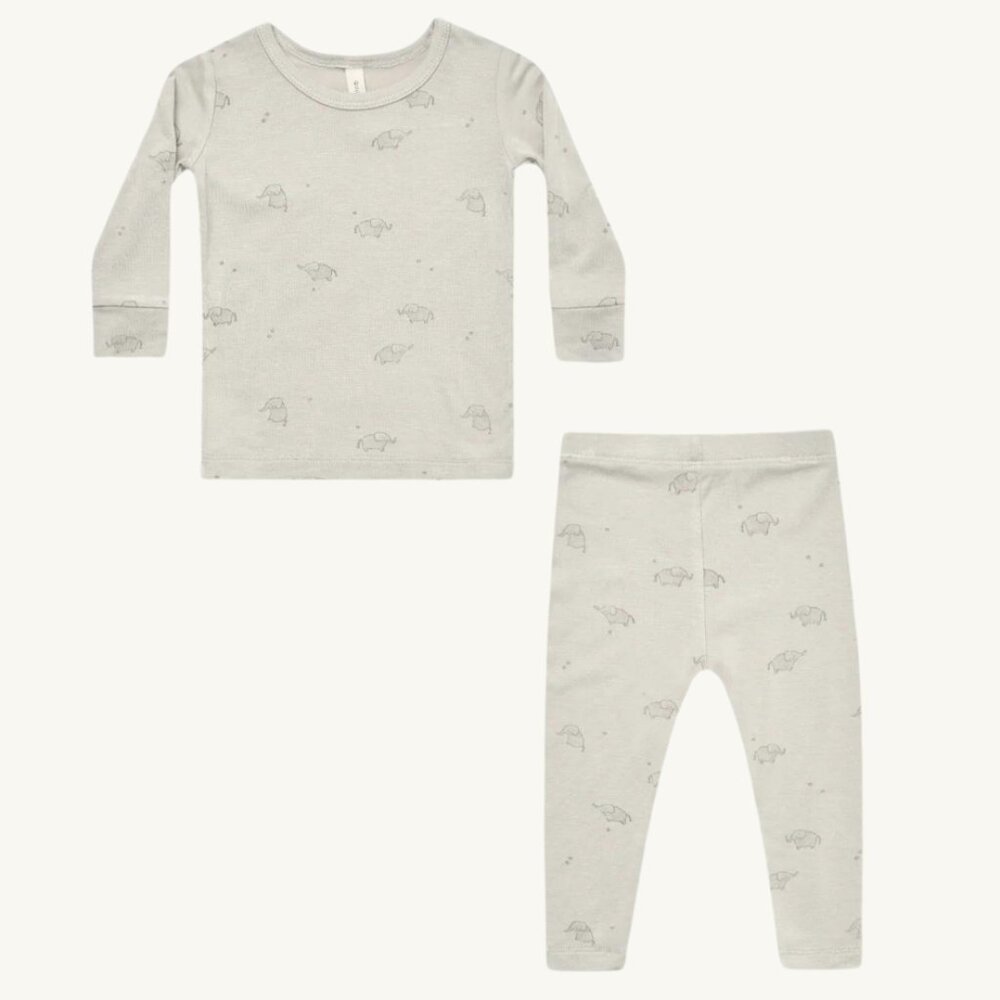 NWT - Quincy Mae ORGANIC Bamboo Elephants Set 6-12M